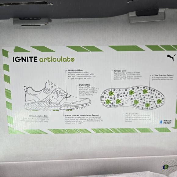 NEW Puma Ignite Articulate Mens Size 9 Waterproof Golf Shoes White Blue - Picture 13 of 13